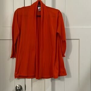 fig  & blu 3/4 sleeve  orange cardigan womens large